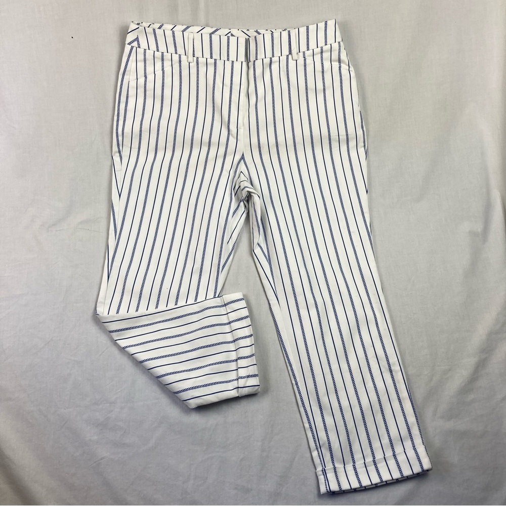 Chico's So Slimming Crop Pants size 8 Striped cuff - Picture 15 of 16